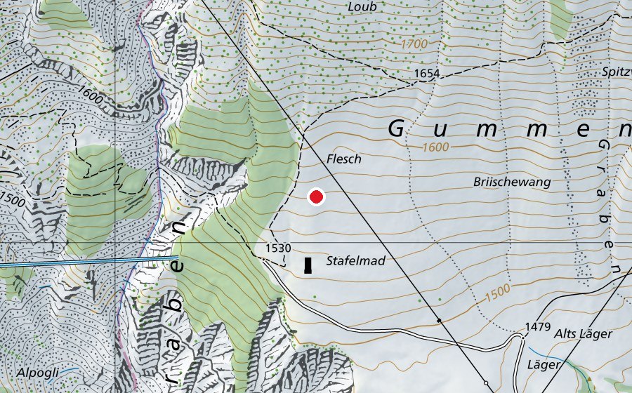 Mappa con la posizione di Hofstetter Gummen Startplatz S (Campo sportivo)
