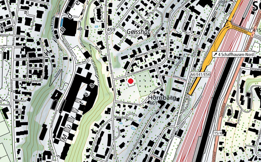 Carte indiquant l’emplacement de Hornbärg (Terrain de sport)