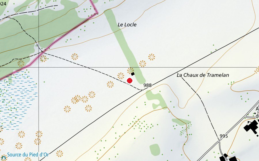 Carte indiquant l’emplacement de Hornuss strike pitch (Terrain de sport)