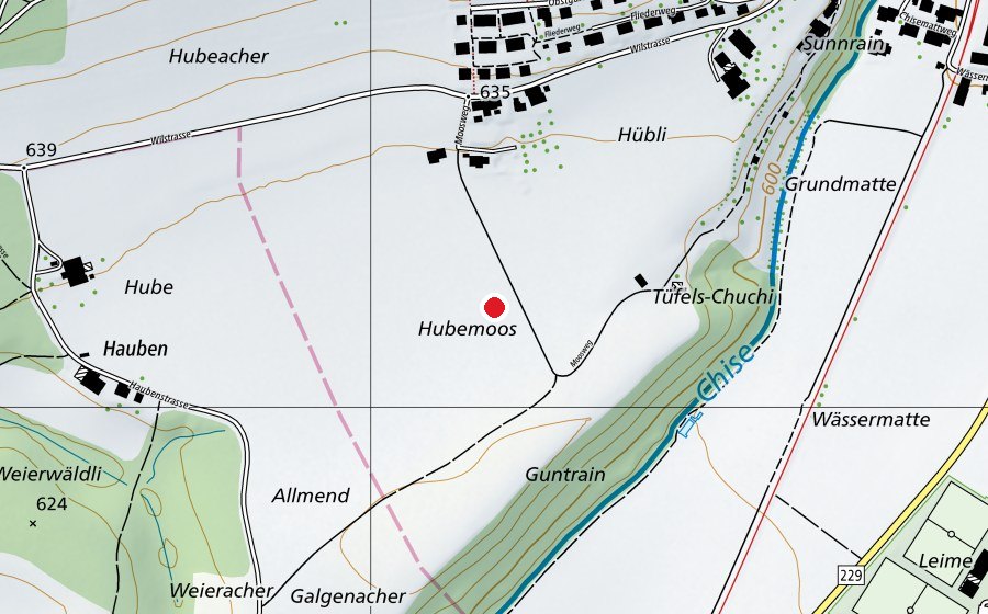 Mappa con la posizione di Hornussen (Campo sportivo)