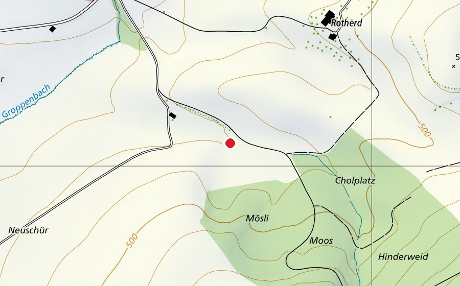 Carte indiquant l’emplacement de Hornussergesellschaft Balzenschwil (Terrain de sport)