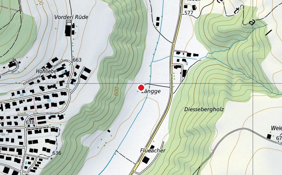 Map showing the location of Hornussergesellschaft Sinnenringen (Sports field)