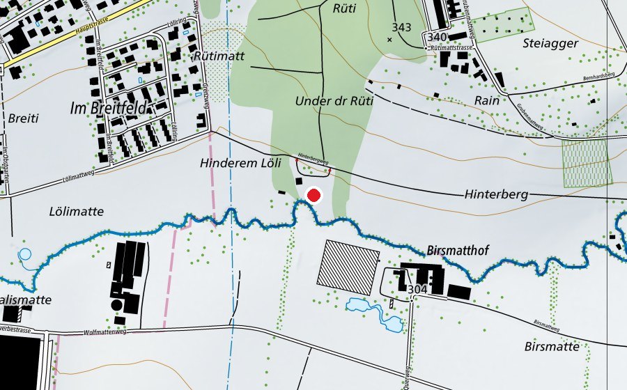 Map showing the location of Hundesport (Sports field)