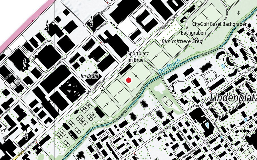 Map showing the location of Im Brühl (Sports field)