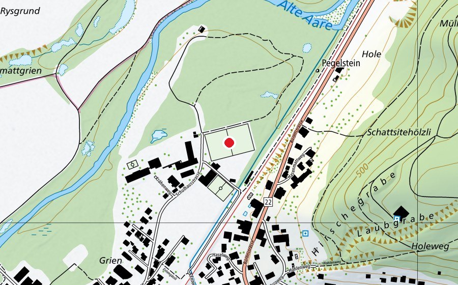 Karte mit dem Standort von Inseli (Sportplatz)