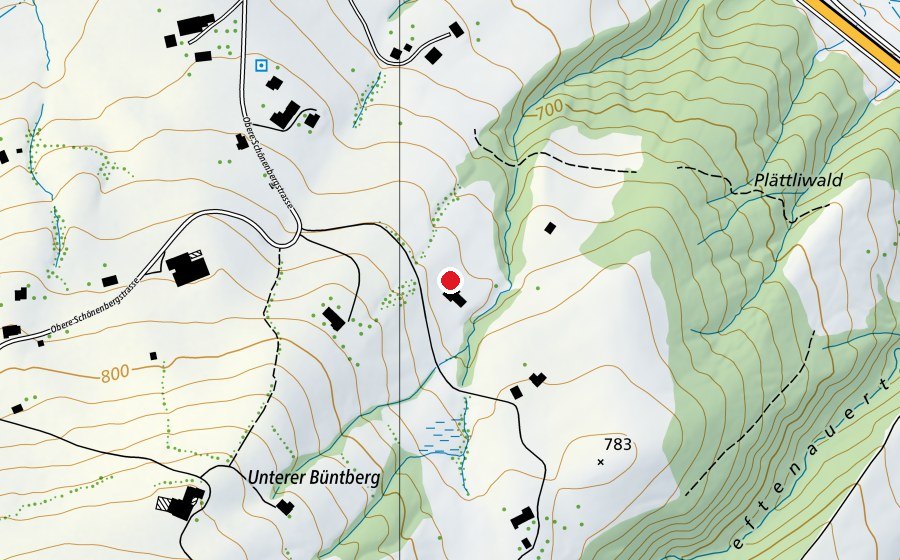 Map showing the location of Islandpferde Wattwil (Sports field)