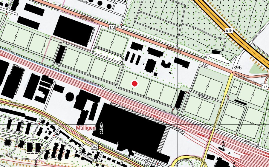 Mappa con la posizione di Juchhof 1 KR1 (Campo sportivo)