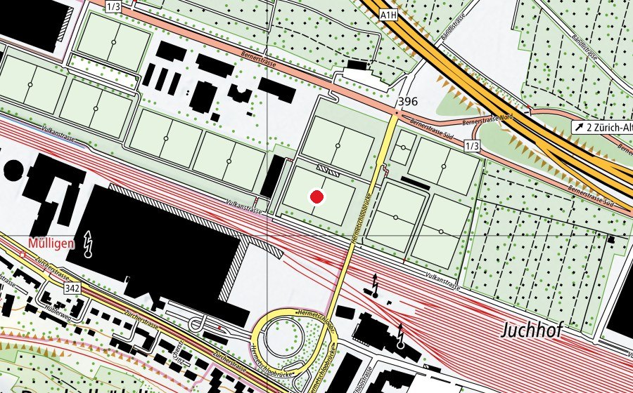 Karte mit dem Standort von Juchhof 1 KR3 (Sportplatz)