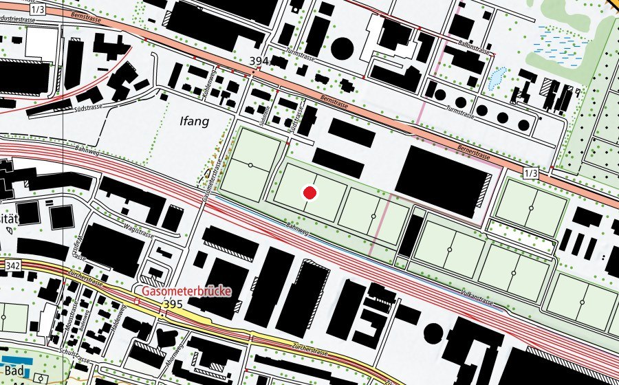 Karte mit dem Standort von Juchhof 2 R2 (Sportplatz)
