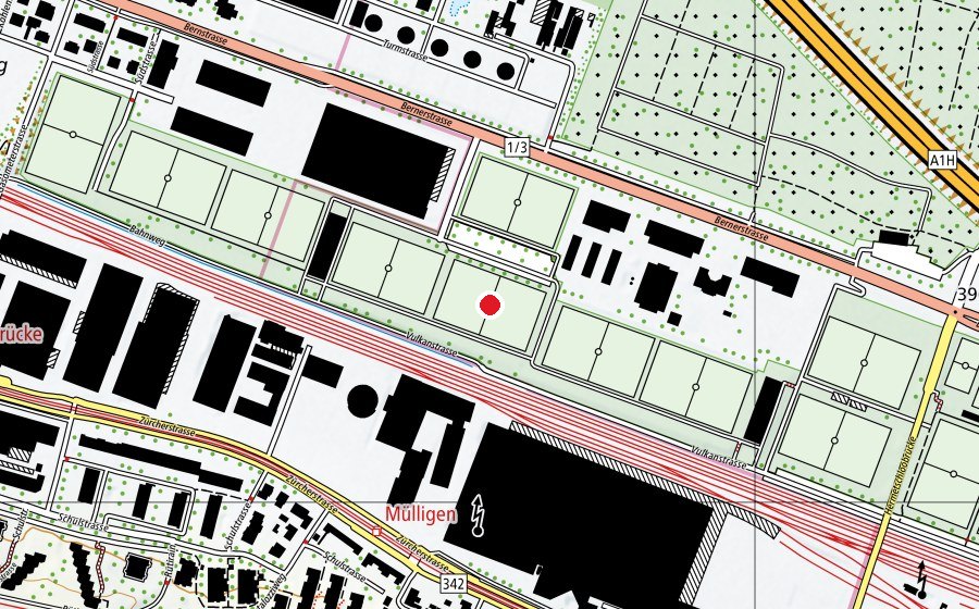Mappa con la posizione di Juchhof 2 R5 (Campo sportivo)