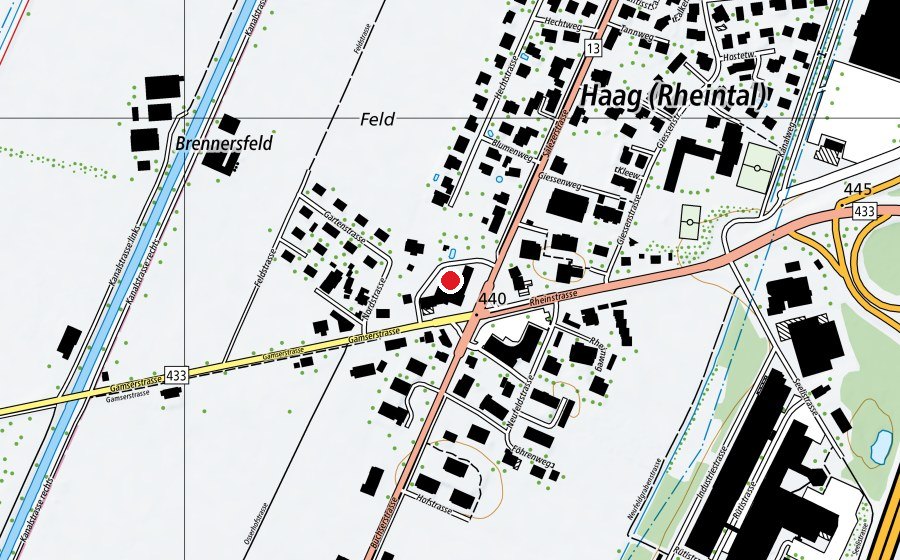 Carte indiquant l’emplacement de Kegelbahn Hotel Kreuz (Terrain de sport)