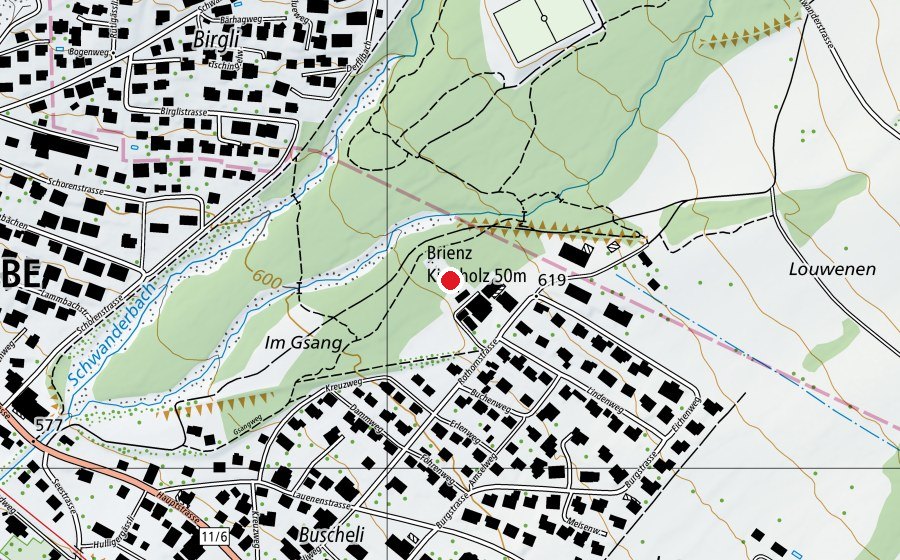 Mappa con la posizione di Kleinkaliberschützen Kienholz (Campo sportivo)