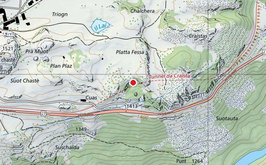 Carte indiquant l’emplacement de Klettergarten Ardez (Terrain de sport)