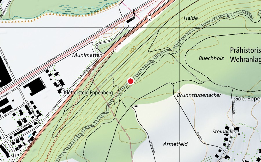 Carte indiquant l’emplacement de Klettergarten Eppenberg - Schönenwerd (Terrain de sport)