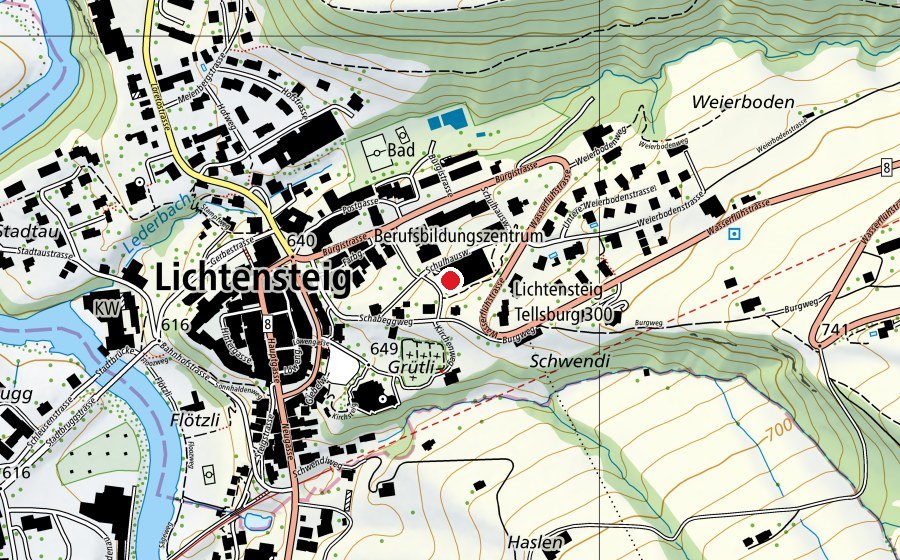 Mappa con la posizione di Kletterwand Lichtensteig (Campo sportivo)