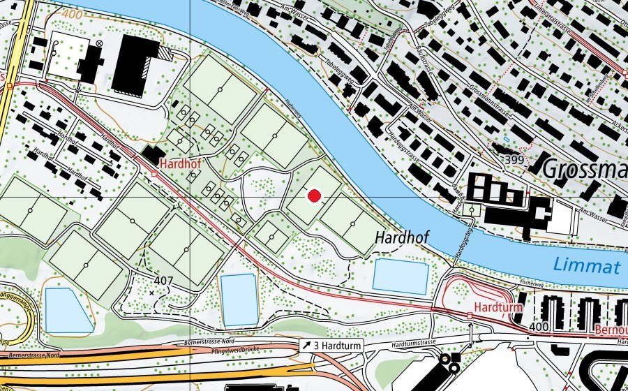 Map showing the location of KR3 (Sports field)