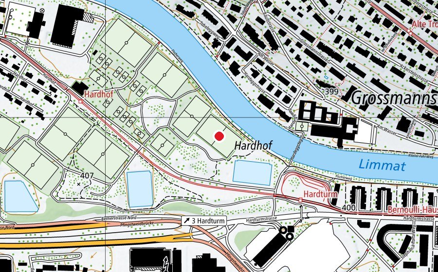 Carte indiquant l’emplacement de KR4 (Terrain de sport)