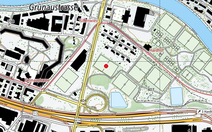 Map showing the location of KR9 (Sports field)