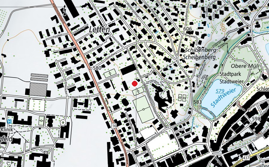 Map showing the location of Kraftstation Sonnenhof (Sports field)