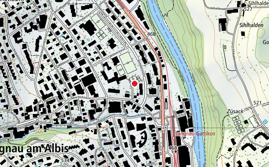 Carte indiquant l’emplacement de Kugelstossanlage (Terrain de sport)