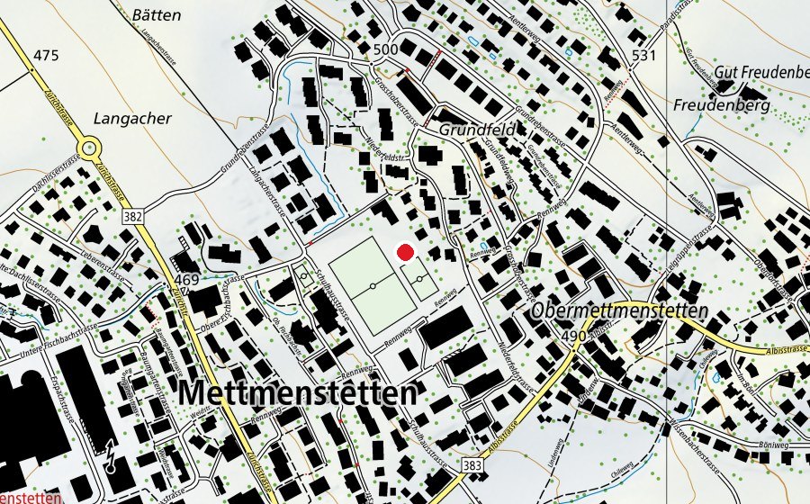 Mappa con la posizione di Kugelstossen (Campo sportivo)