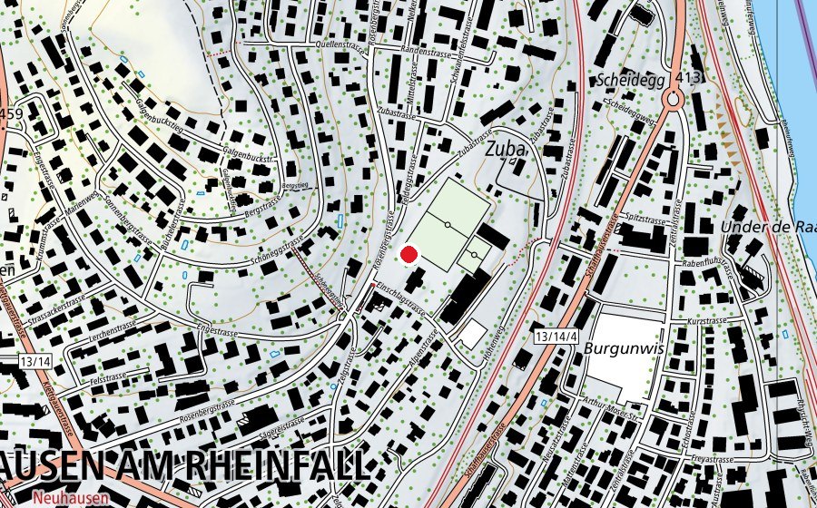 Map showing the location of Kugelstossen (Sports field)