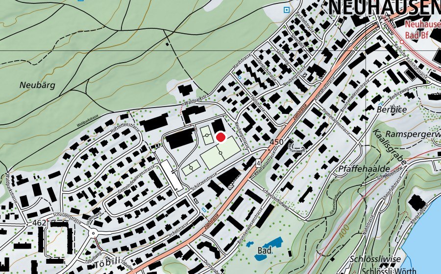 Map showing the location of Kugelstossen (Sports field)