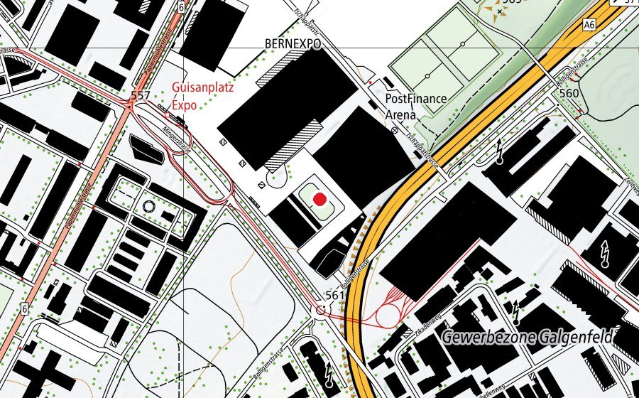 Mappa con la posizione di Kunsteisbahn (Campo sportivo)