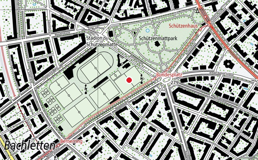 Carte indiquant l’emplacement de Kunstrasen B (Terrain de sport)
