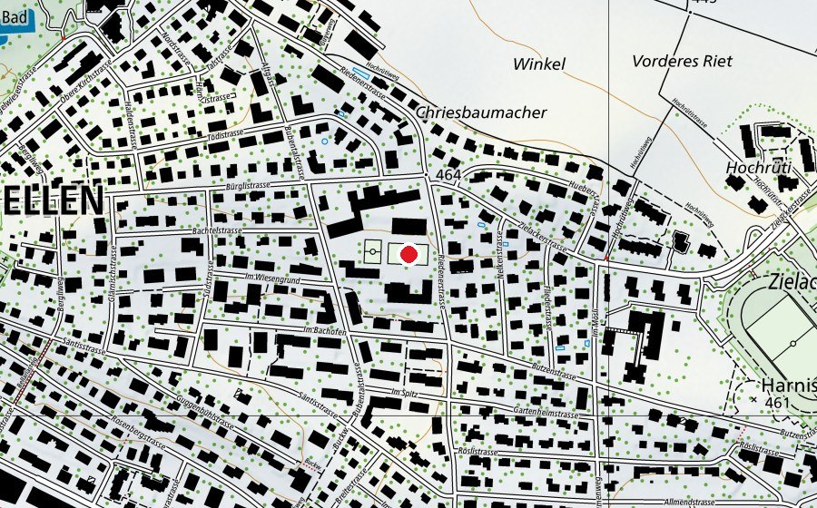 Mappa con la posizione di Kunstrasenplatz (Campo sportivo)