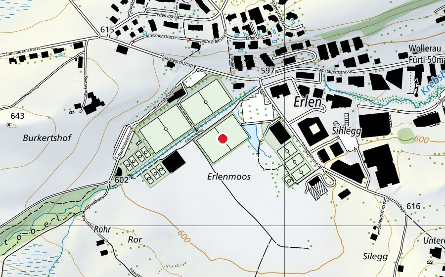 Carte indiquant l’emplacement de Kunstrasenplatz (Terrain de sport)