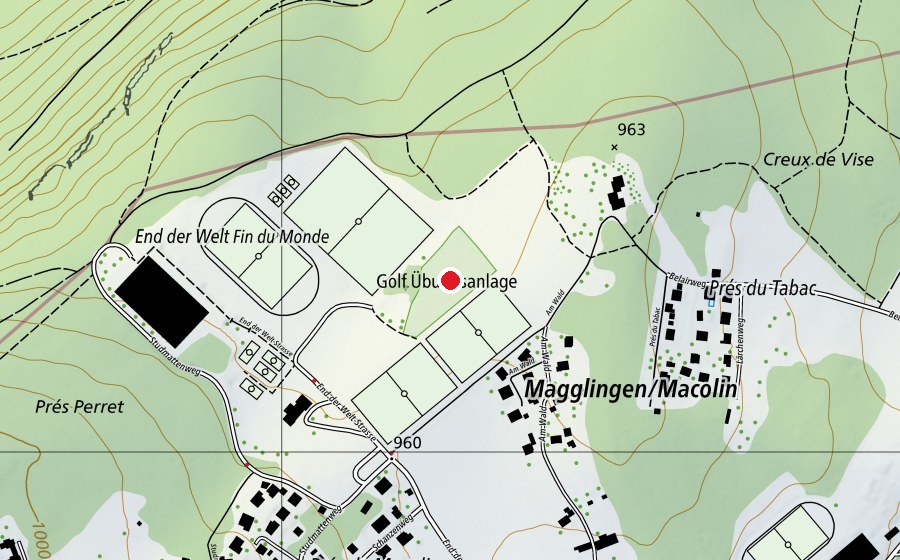 Mappa con la posizione di Kurzbahngolf (Campo sportivo)