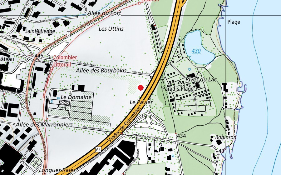 Mappa con la posizione di La Bricole (Campo sportivo)