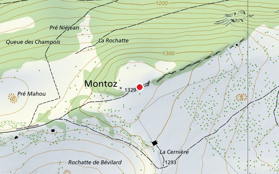 Mappa con la posizione di La Rochette (Campo sportivo)