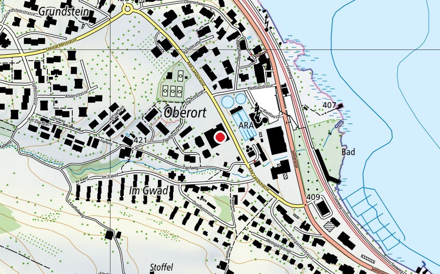 Mappa con la posizione di Lakeside Shooting (Campo sportivo)