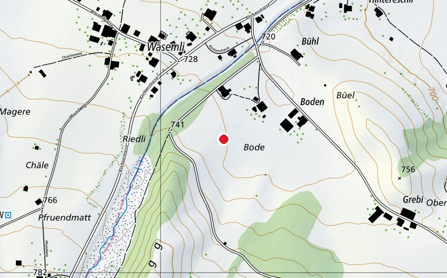 Carte indiquant l’emplacement de Landeplatz Blumenstein (Terrain de sport)