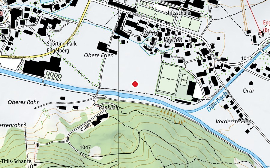 Map showing the location of Landeplatz Engelberg Wyden (Sports field)