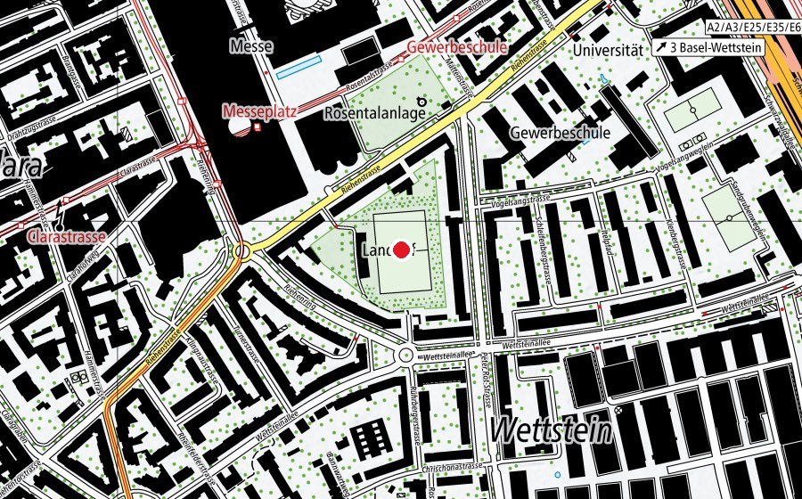 Carte indiquant l’emplacement de Landhof (Terrain de sport)