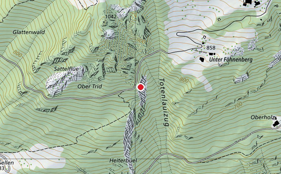 Map showing the location of Laurinwand (Sports field)
