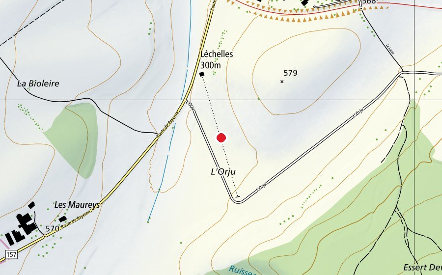 Carte indiquant l’emplacement de Léchelles 300m (Terrain de sport)