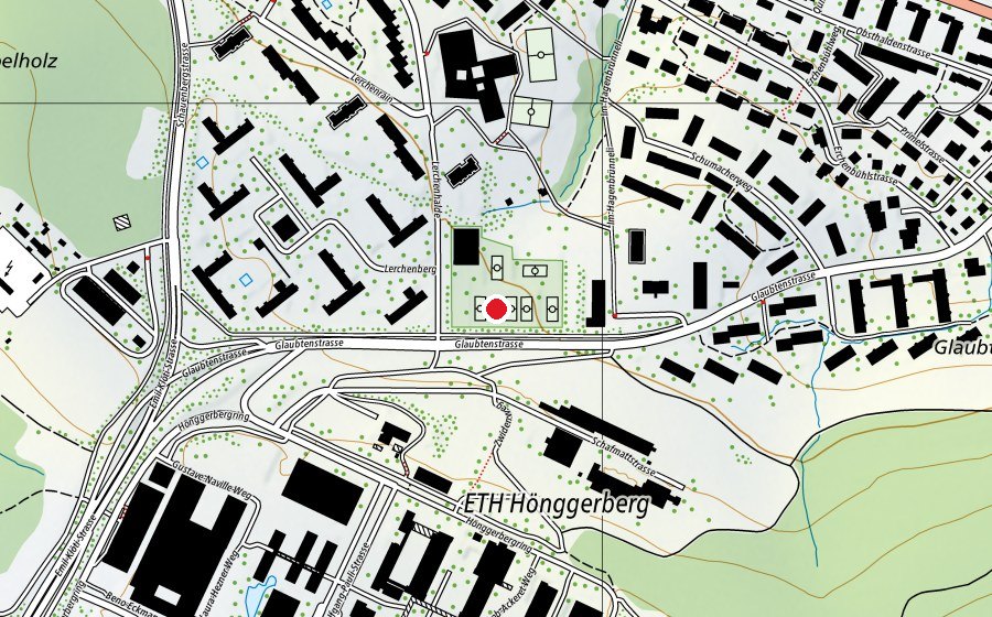 Map showing the location of Lerchenberg T3 (Sports field)