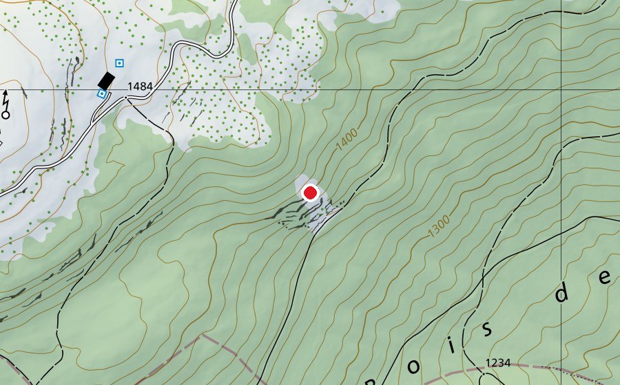 Mappa con la posizione di Les Burnes (Campo sportivo)