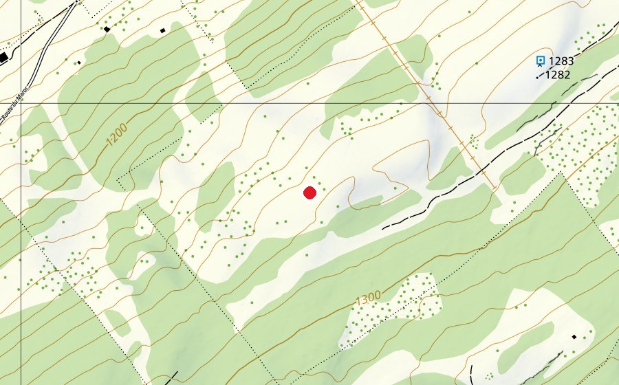 Map showing the location of Les esserts (Sports field)