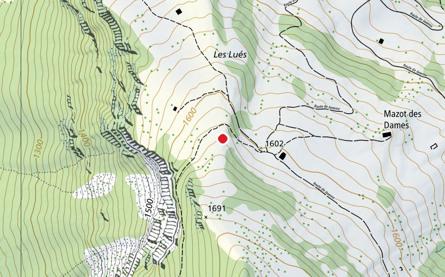 Mappa con la posizione di Les Lués (Campo sportivo)