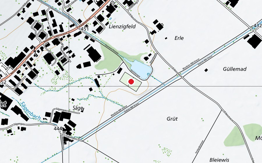 Mappa con la posizione di Lienzigfeld (Campo sportivo)