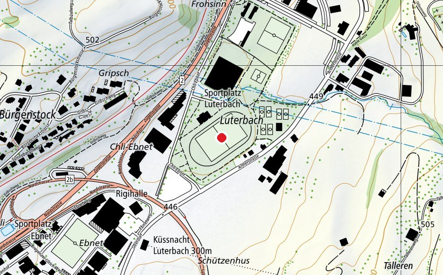 Carte indiquant l’emplacement de Luterbach (Terrain de sport)