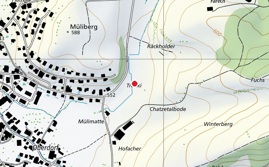 Map showing the location of Madiswil 300m (Sports field)