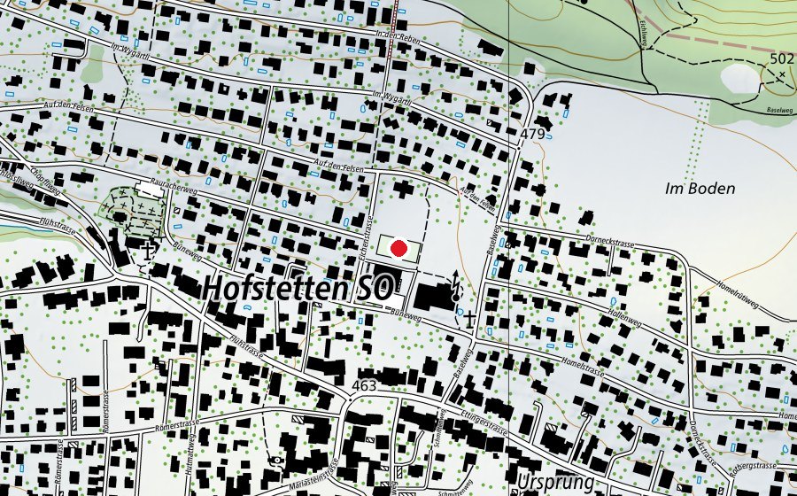 Carte indiquant l’emplacement de Mammutplatz (Terrain de sport)