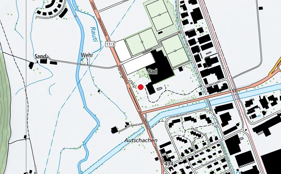 Karte mit dem Standort von Massiv Skatepark (Sportplatz)