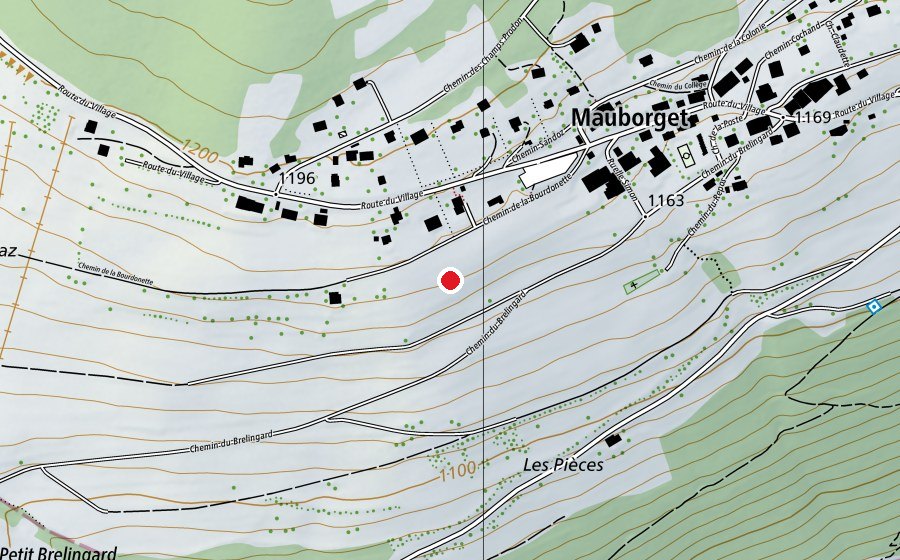 Carte indiquant l’emplacement de Mauborget (Terrain de sport)
